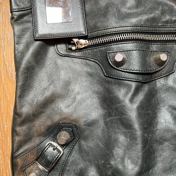 Balenciaga Black Motocross Agneau Giant Hobo Bag - Picture 2 of 8